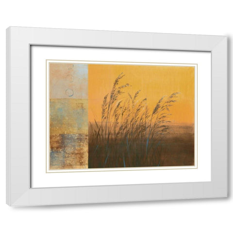 Shimmering I White Modern Wood Framed Art Print with Double Matting by Martin, Cheryl