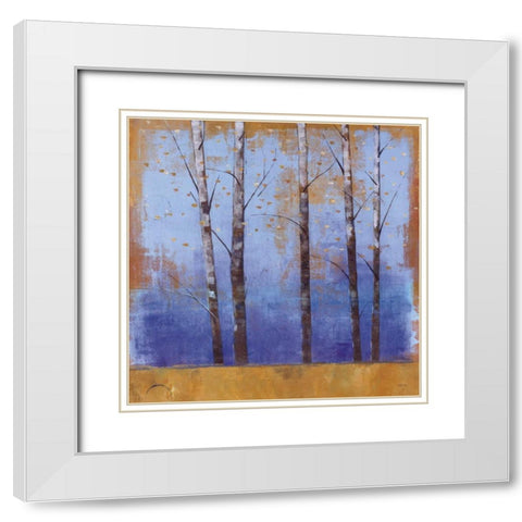 Birch Trees I White Modern Wood Framed Art Print with Double Matting by Martin, Cheryl