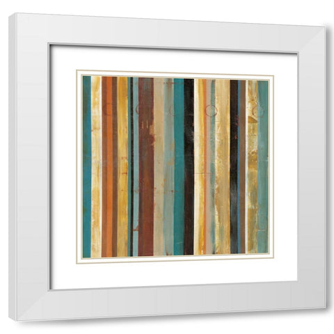 Stripes I White Modern Wood Framed Art Print with Double Matting by Martin, Cheryl