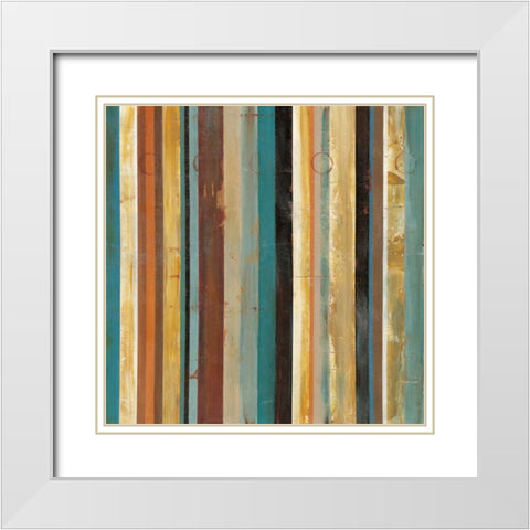 Stripes I White Modern Wood Framed Art Print with Double Matting by Martin, Cheryl