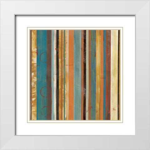 Stripes II White Modern Wood Framed Art Print with Double Matting by Martin, Cheryl