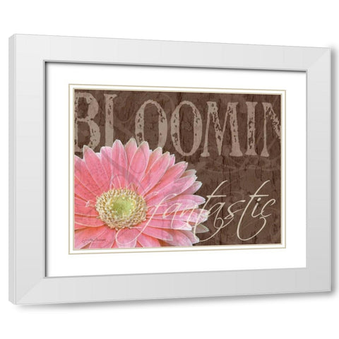 Gerbera I White Modern Wood Framed Art Print with Double Matting by Murray, Sylvia