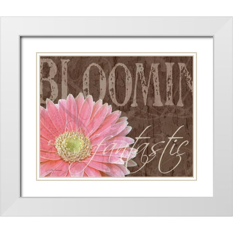Gerbera I White Modern Wood Framed Art Print with Double Matting by Murray, Sylvia