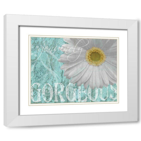 Gerbera III White Modern Wood Framed Art Print with Double Matting by Murray, Sylvia
