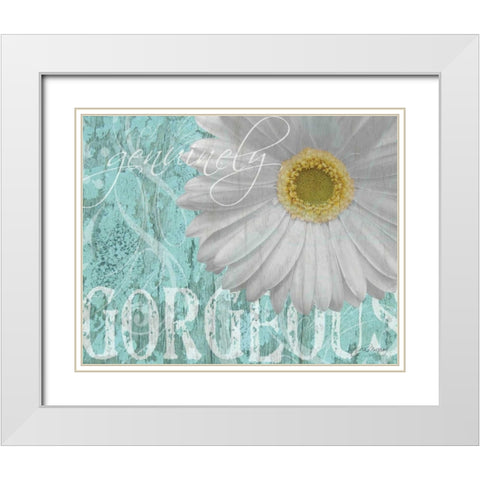 Gerbera III White Modern Wood Framed Art Print with Double Matting by Murray, Sylvia