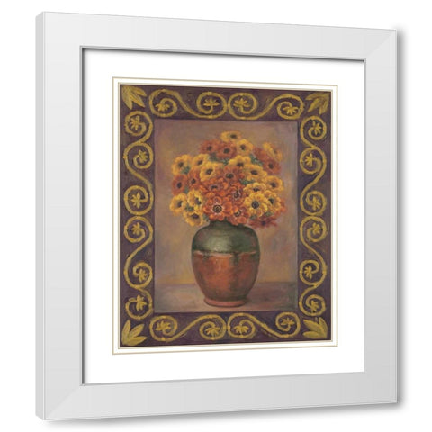 Anemones White Modern Wood Framed Art Print with Double Matting by Misa, Eva