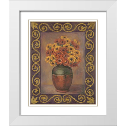 Anemones White Modern Wood Framed Art Print with Double Matting by Misa, Eva