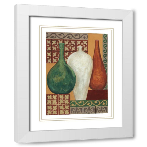 Vessels and Tiles I White Modern Wood Framed Art Print with Double Matting by Misa, Eva