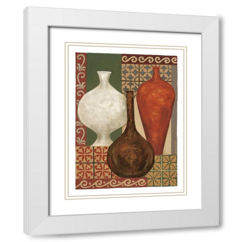 Vessels and Tiles II White Modern Wood Framed Art Print with Double Matting by Misa, Eva
