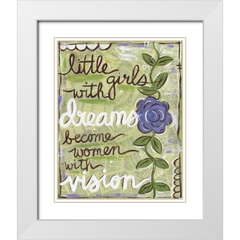 Little Girls White Modern Wood Framed Art Print with Double Matting by Martin, Monica