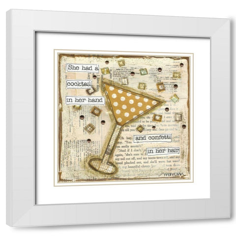 Cocktail White Modern Wood Framed Art Print with Double Matting by Martin, Monica
