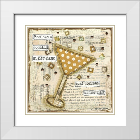 Cocktail White Modern Wood Framed Art Print with Double Matting by Martin, Monica