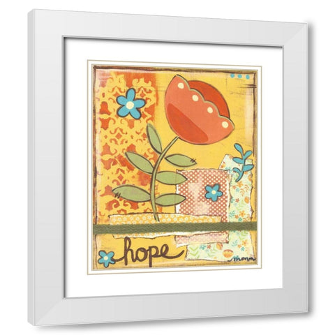 Hope White Modern Wood Framed Art Print with Double Matting by Martin, Monica
