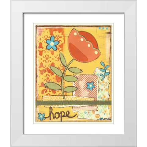 Hope White Modern Wood Framed Art Print with Double Matting by Martin, Monica