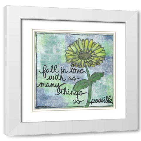 Fall In Love White Modern Wood Framed Art Print with Double Matting by Martin, Monica