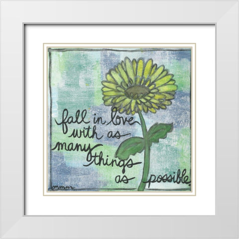 Fall In Love White Modern Wood Framed Art Print with Double Matting by Martin, Monica