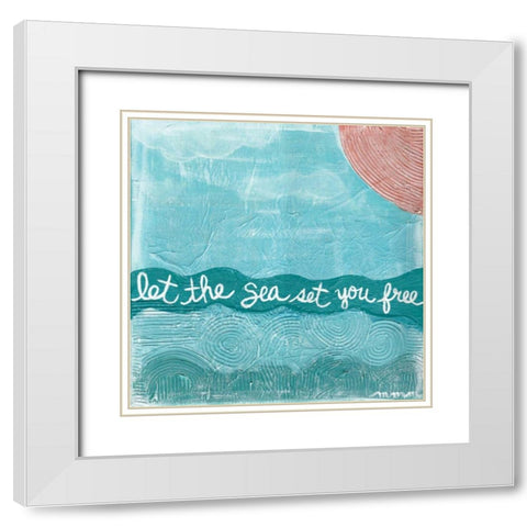 Let The Sea White Modern Wood Framed Art Print with Double Matting by Martin, Monica