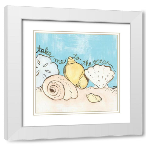 To the Ocean White Modern Wood Framed Art Print with Double Matting by Martin, Monica