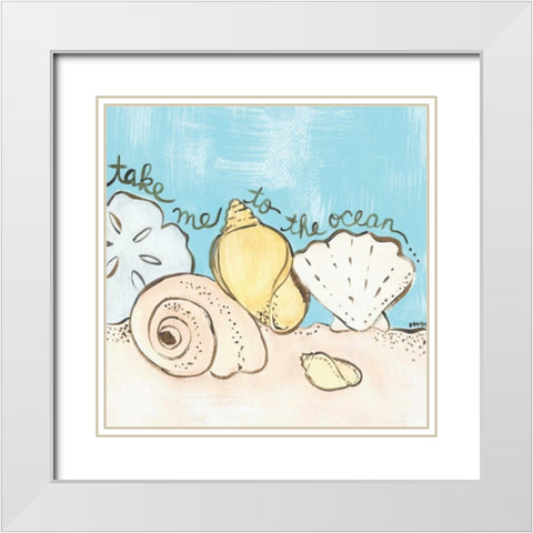 To the Ocean White Modern Wood Framed Art Print with Double Matting by Martin, Monica