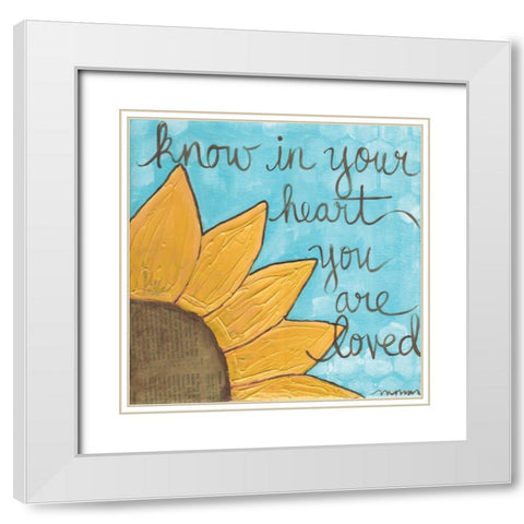 You Are Loved White Modern Wood Framed Art Print with Double Matting by Martin, Monica