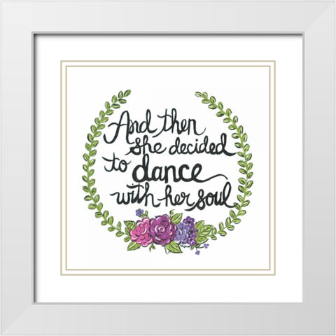 Dance with her Soul White Modern Wood Framed Art Print with Double Matting by Martin, Monica