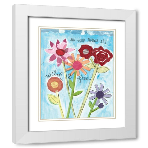 Wild and Free White Modern Wood Framed Art Print with Double Matting by Martin, Monica