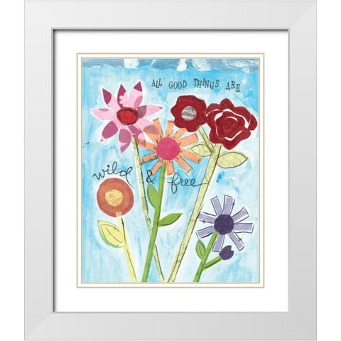 Wild and Free White Modern Wood Framed Art Print with Double Matting by Martin, Monica