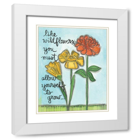 Like Wildflowers White Modern Wood Framed Art Print with Double Matting by Martin, Monica