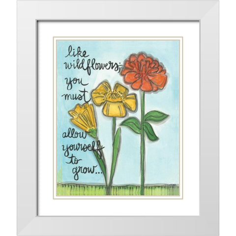 Like Wildflowers White Modern Wood Framed Art Print with Double Matting by Martin, Monica