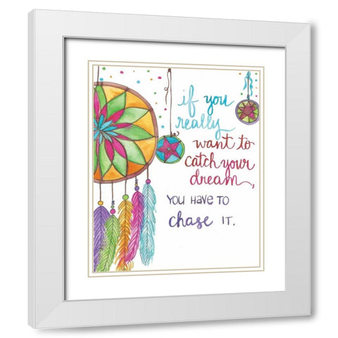 Dreamcatcher White Modern Wood Framed Art Print with Double Matting by Martin, Monica