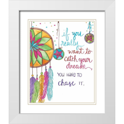 Dreamcatcher White Modern Wood Framed Art Print with Double Matting by Martin, Monica