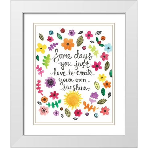 Some Days White Modern Wood Framed Art Print with Double Matting by Martin, Monica