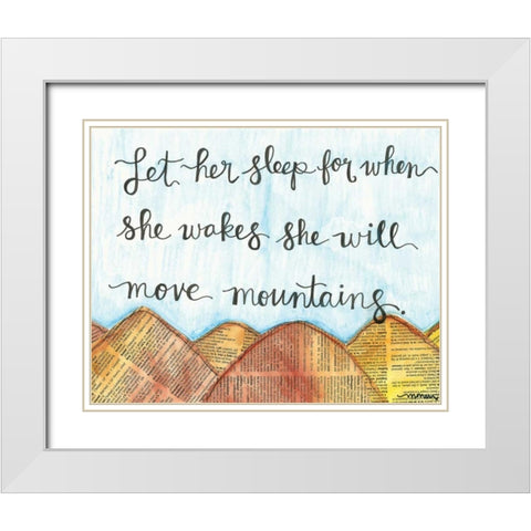 Let Her Sleep White Modern Wood Framed Art Print with Double Matting by Martin, Monica