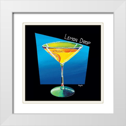 Lemon Drop White Modern Wood Framed Art Print with Double Matting by Naylor, Mary