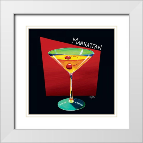 Manhattan White Modern Wood Framed Art Print with Double Matting by Naylor, Mary
