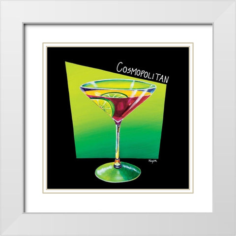 Cosmopolitan White Modern Wood Framed Art Print with Double Matting by Naylor, Mary