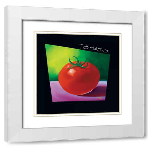 Tomato White Modern Wood Framed Art Print with Double Matting by Naylor, Mary