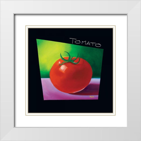 Tomato White Modern Wood Framed Art Print with Double Matting by Naylor, Mary