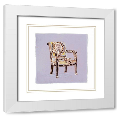 Urn Chair I White Modern Wood Framed Art Print with Double Matting by Nicholas, Debbie