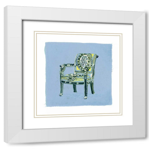 Urn Chair II White Modern Wood Framed Art Print with Double Matting by Nicholas, Debbie