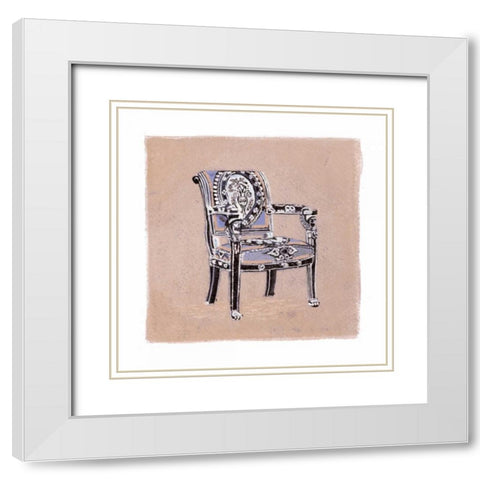 Urn Chair III White Modern Wood Framed Art Print with Double Matting by Nicholas, Debbie