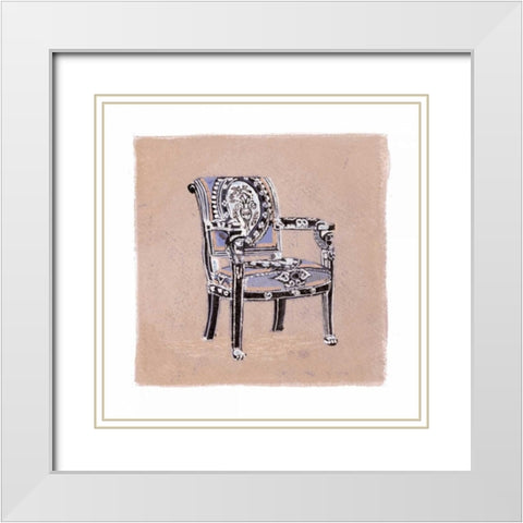 Urn Chair III White Modern Wood Framed Art Print with Double Matting by Nicholas, Debbie