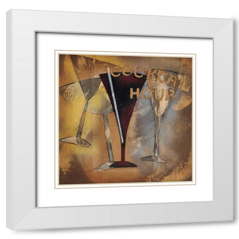 Time for Cocktails I White Modern Wood Framed Art Print with Double Matting by Osborne, Susan