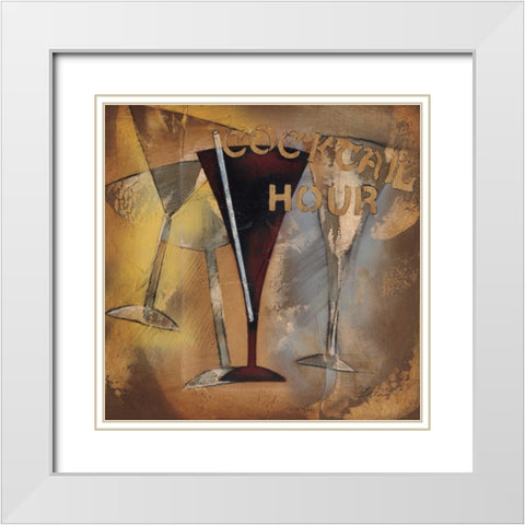 Time for Cocktails I White Modern Wood Framed Art Print with Double Matting by Osborne, Susan