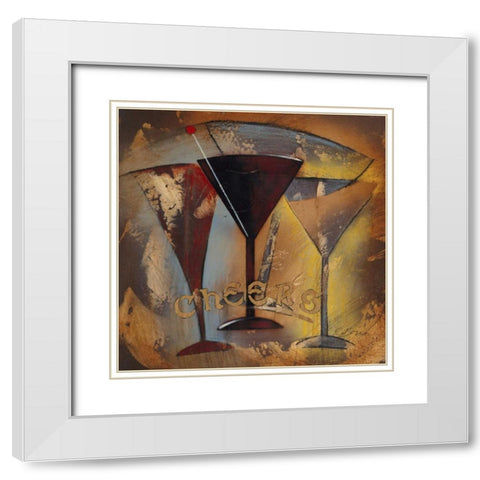 Time for Cocktails II White Modern Wood Framed Art Print with Double Matting by Osborne, Susan