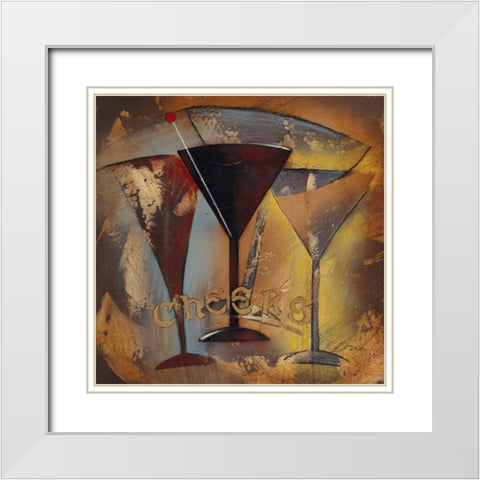 Time for Cocktails II White Modern Wood Framed Art Print with Double Matting by Osborne, Susan