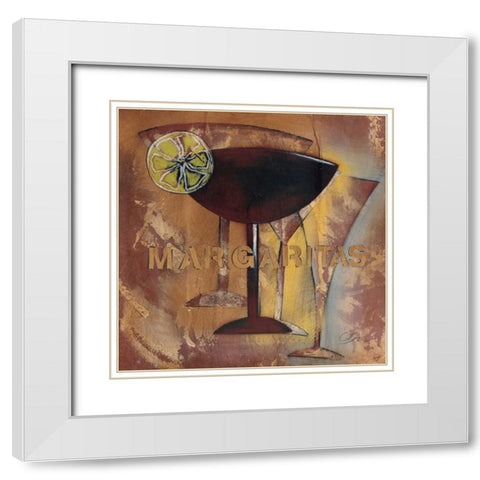 Time for Cocktails III White Modern Wood Framed Art Print with Double Matting by Osborne, Susan