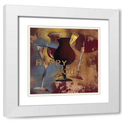 Time for Cocktails IV White Modern Wood Framed Art Print with Double Matting by Osborne, Susan