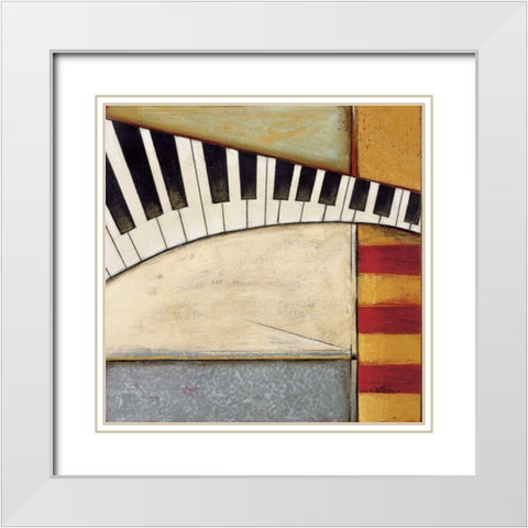 Music Notes II White Modern Wood Framed Art Print with Double Matting by Osborne, Susan