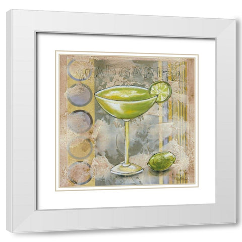 Margarita White Modern Wood Framed Art Print with Double Matting by Osborne, Susan